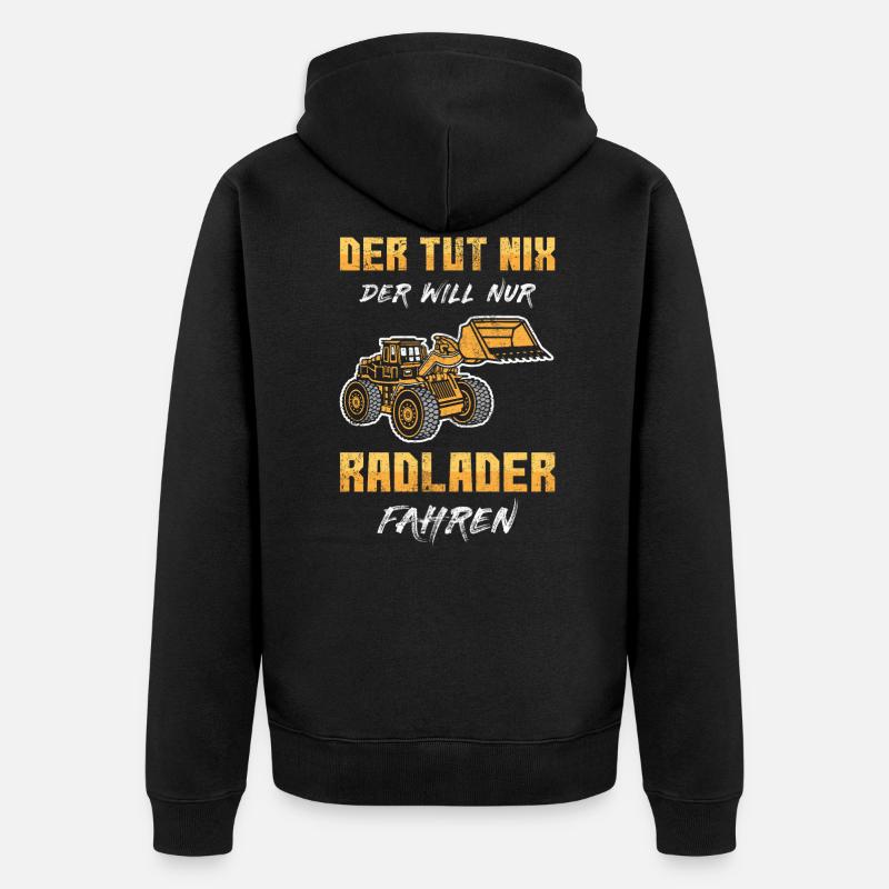 Baustelle Geschenk - Unisex Premium Bio Zip Hoodie - Schwarz