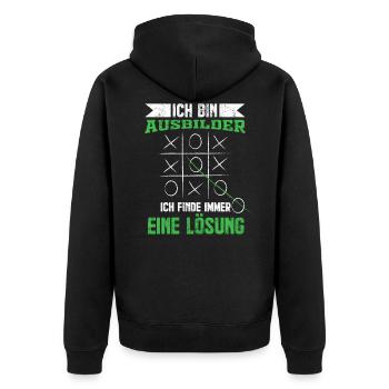 Ausbilder | Lustige Sprüche Job Abschluss Geschenk - Unisex Premium Bio Zip Hoodie - Schwarz - Hinten - Nico (187cm)