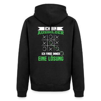 Beruf - Ausbilder lustiger Spruch für Job - Unisex Premium Bio Zip Hoodie - Schwarz - Hinten - Nico (187cm)