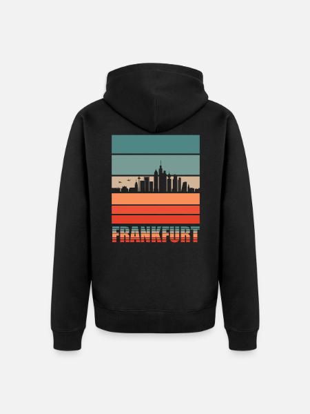 Frankfurt | Frankfurt Skyline - Unisex Premium Bio Zip Hoodie - Schwarz