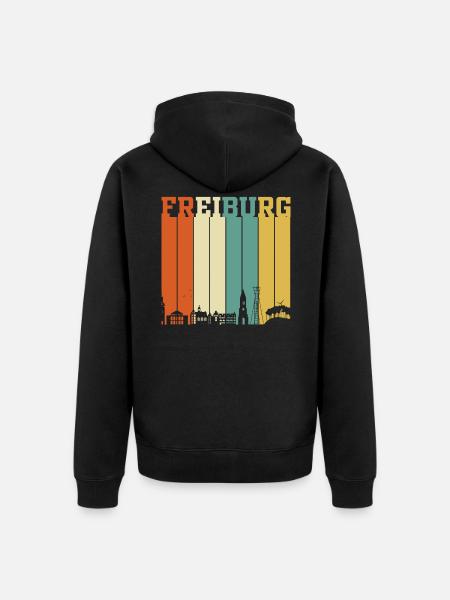 Freiburg Skyline - Unisex Premium Bio Zip Hoodie - Schwarz