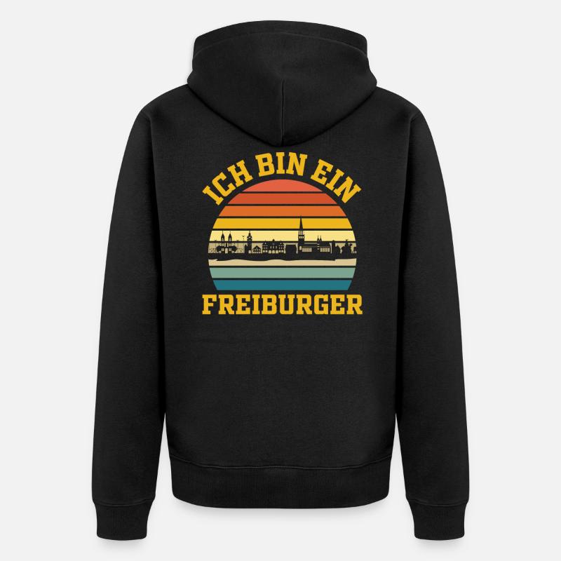 Freiburg | Ich bin ein Freiburger - Unisex Premium Bio Zip Hoodie - Schwarz