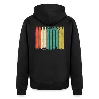 Heidelberg | Heidelberg Skyline - Unisex Premium Bio Zip Hoodie - Schwarz - Hinten - Nico (187cm)