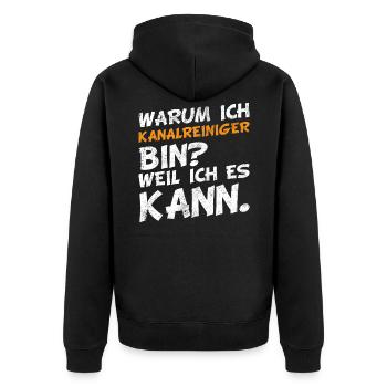 Kanalreiniger Abwasserspezialist lustige Sprüche - Unisex Premium Bio Zip Hoodie - Schwarz - Hinten - Nico (187cm)