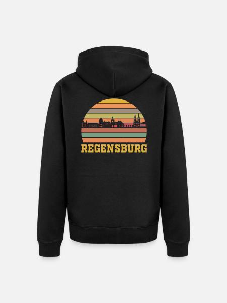 Regensburg - Unisex Premium Bio Zip Hoodie - Schwarz