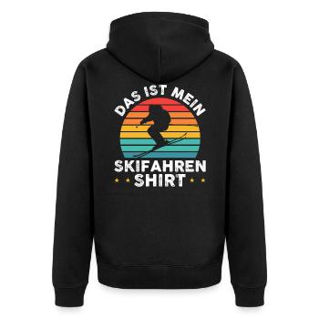 Skifahren - Unisex Premium Bio Zip Hoodie - Schwarz - Hinten - Nico (187cm)