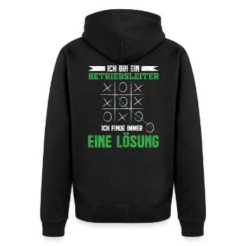 Betriebsleiter lustige Sprüche Beruf & Arbeit - Unisex Premium Bio Zip Hoodie - Schwarz - Hinten - Nico (187cm)