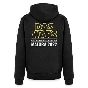 Abschluss Matura 2022 | Lustige Abschluss Sprüche - Unisex Premium Bio Zip Hoodie - Schwarz - Hinten - Nico (187cm)