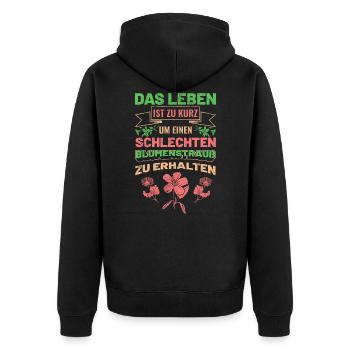 Floristin Florist - Unisex Premium Bio Zip Hoodie - Schwarz - Hinten - Nico (187cm)