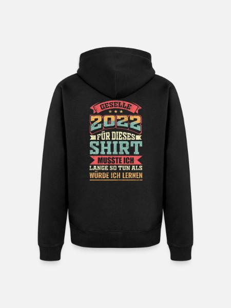 Geselle Abschlussprüfung Retro Geschenk - Unisex Premium Bio Zip Hoodie - Schwarz