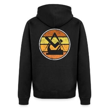 Tischler - Unisex Premium Bio Zip Hoodie - Schwarz - Hinten - Nico (187cm)