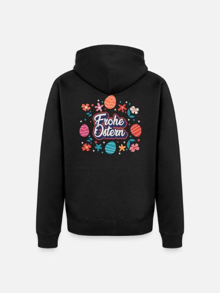 Ostern | Frohe Ostern - Unisex Premium Bio Zip Hoodie - Schwarz