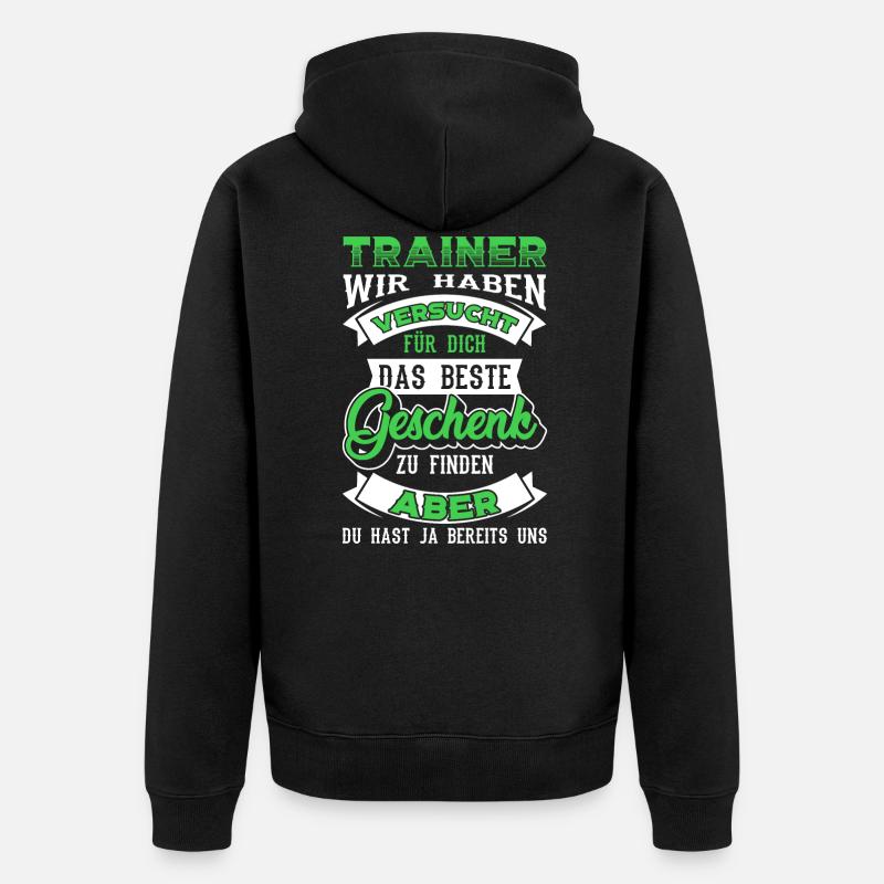 Fußballtrainer Trainer - Unisex Premium Bio Zip Hoodie - Schwarz