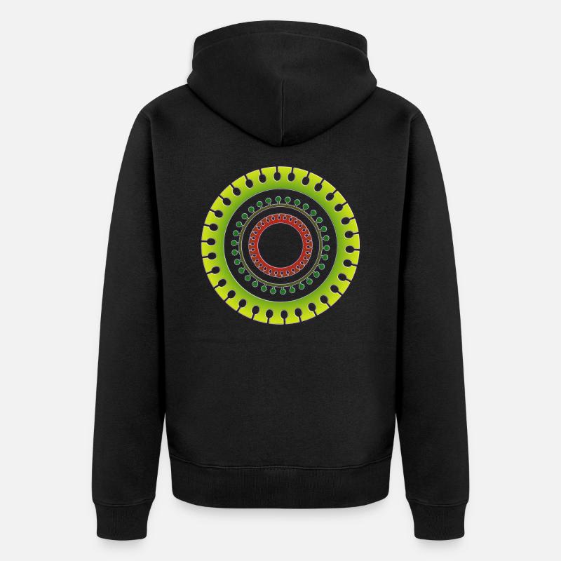 tribal symbole tatouage goa psy - Veste à capuche bio Premium Unisexe - noir
