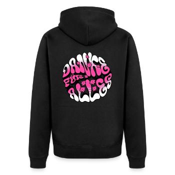 Danke für alles - Unisex Premium Bio Zip Hoodie - Schwarz - Hinten - Nico (187cm)