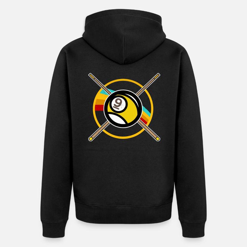 Billard 9-Ball - Unisex Premium Bio Zip Hoodie - Schwarz