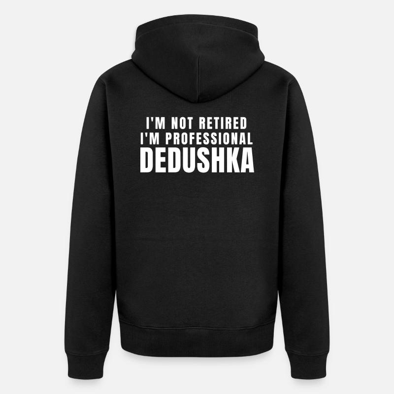 Deduschka. Dedushka Geschenk - Unisex Premium Bio Zip Hoodie - Schwarz