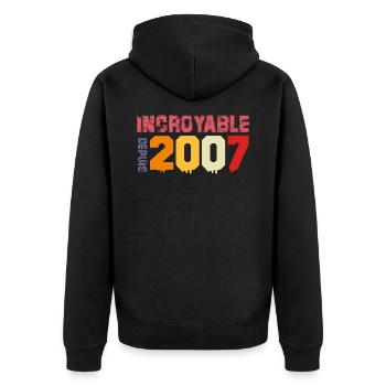 Génial depuis 2007 - Veste à capuche bio Premium Unisexe - noir - Dos - Nico (187cm)