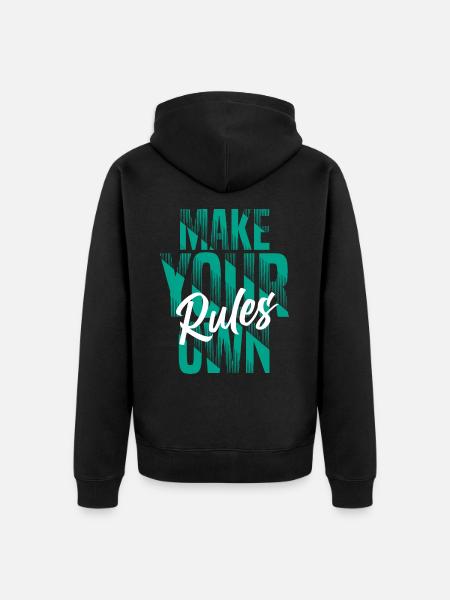 Make your own rules - Unisex Premium Bio Zip Hoodie - Schwarz