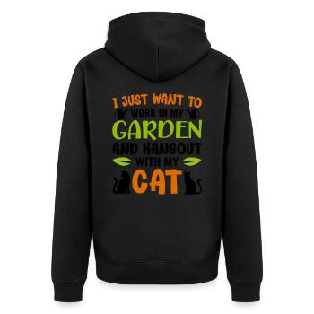 I Just Want Work In My Garden And Hangout My Cats - Veste à capuche bio Premium Unisexe - noir - Dos - Nico (187cm)