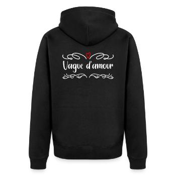 vague d'amour - Veste à capuche bio Premium Unisexe - noir - Dos - Nico (187cm)