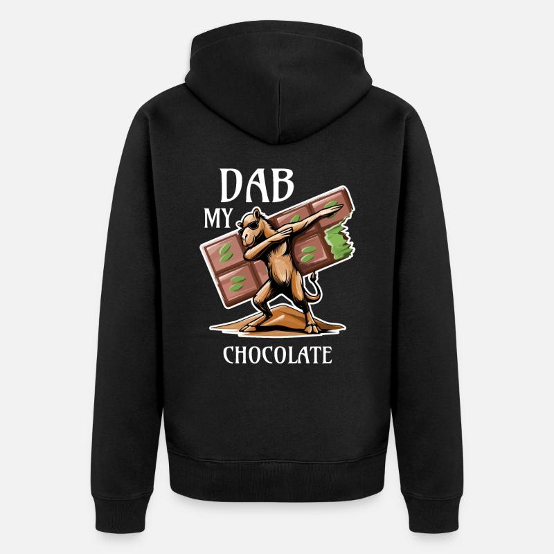 Dabbing Dromedar - Dubai Schokolade Geschenkidee - Unisex Premium Bio Zip Hoodie - Schwarz