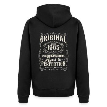 Original 1965 Jahrgang geboren Vintage Geburtstag - Unisex Premium Bio Zip Hoodie - Schwarz - Hinten - Nico (187cm)