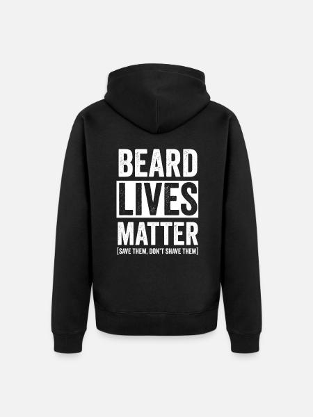 Beard bearded - Unisex Premium Organic Zip Hoodie - black