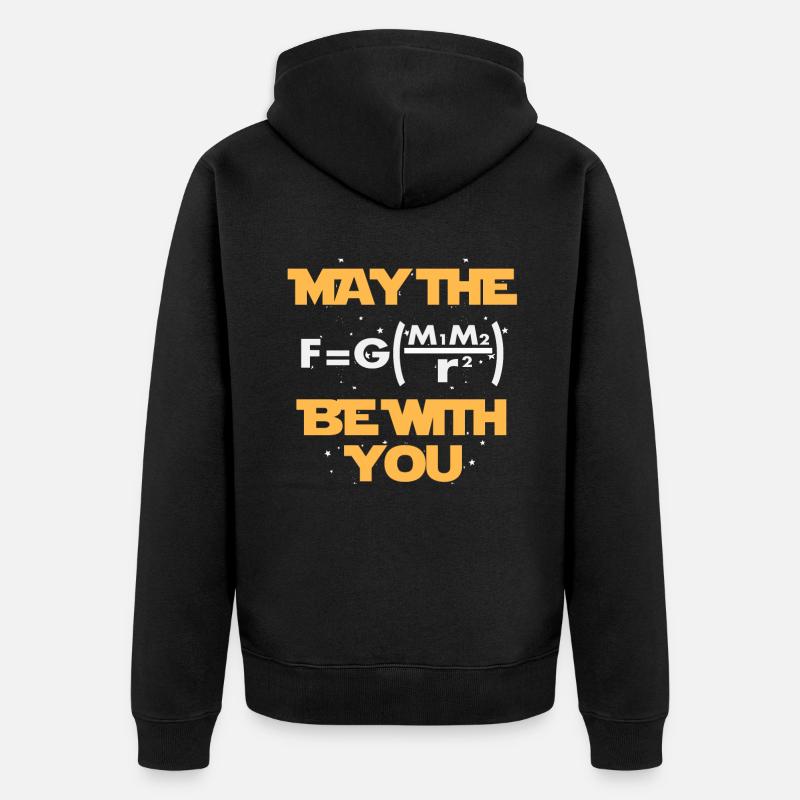 Science nerd physics - Unisex Premium Organic Zip Hoodie - black