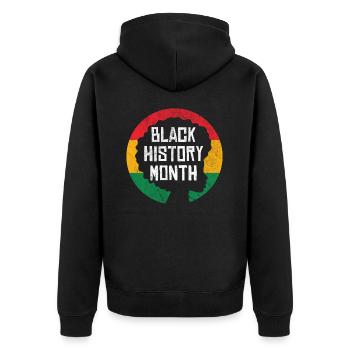 Black History Month - Unisex Premium Organic Zip Hoodie - black - Back - Nico (187cm)