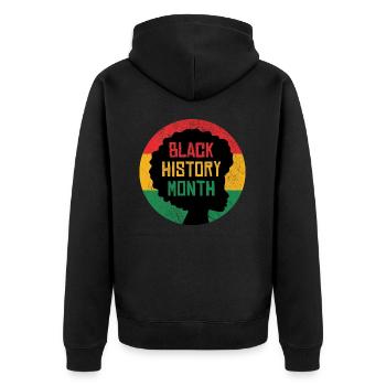 Black History Month - Unisex Premium Organic Zip Hoodie - black - Back - Nico (187cm)