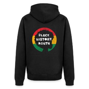 Black History Month - Unisex Premium Organic Zip Hoodie - black - Back - Nico (187cm)