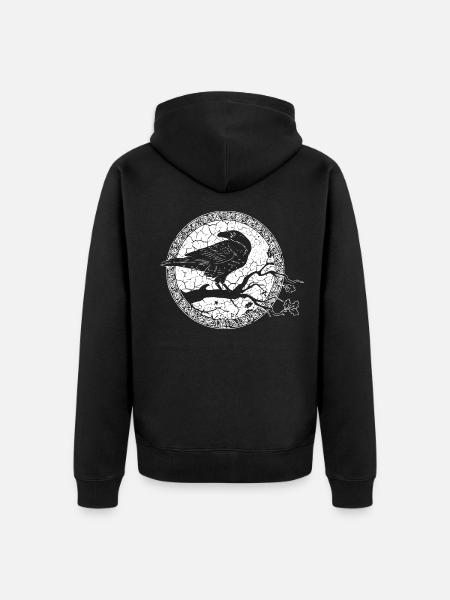 Ohdins Wickinger Raabe - Unisex Premium Organic Zip Hoodie - black