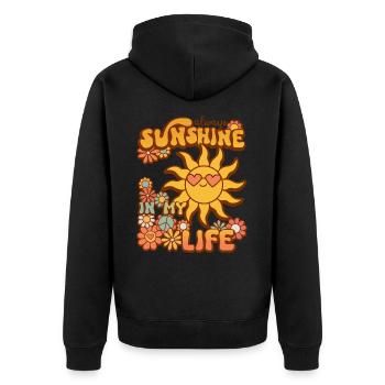 always sunshine in my life - Unisex Premium Organic Zip Hoodie - black - Back - Nico (187cm)