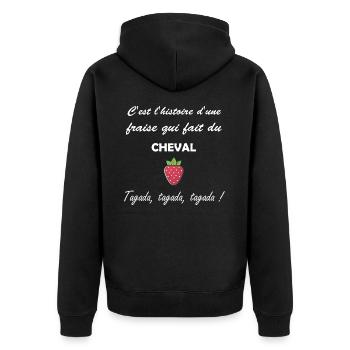 c'est l'histoire d'un fraise cadeau humour drôles - Veste à capuche bio Premium Unisexe - noir - Dos - Nico (187cm)