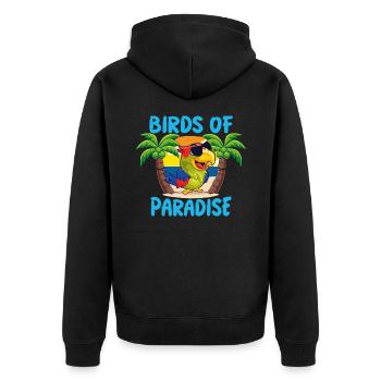 Perroquet Paradis Oiseau - Veste à capuche bio Premium Unisexe - noir - Dos - Nico (187cm)