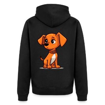 Cute dog design for dog owners - Unisex Premium Organic Zip Hoodie - black - Back - Nico (187cm)