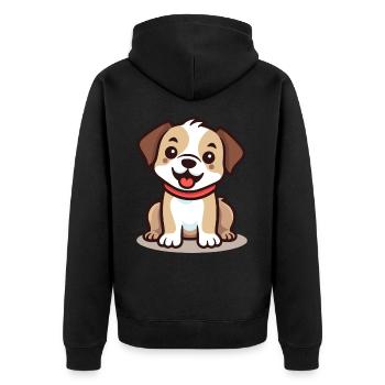Conception de chien mignon pour les propriétaires de chiens - Veste à capuche bio Premium Unisexe - noir - Dos - Nico (187cm)