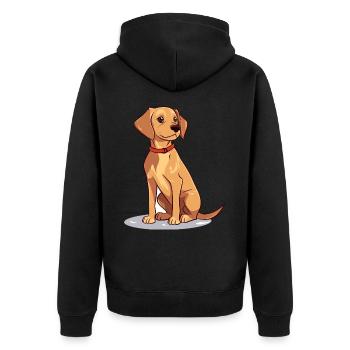 Conception de chien mignon pour les propriétaires de chiens - Veste à capuche bio Premium Unisexe - noir - Dos - Nico (187cm)
