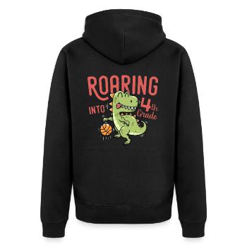 Roaring into 4th Grade Dinosaur Basketball - Veste à capuche bio Premium Unisexe - noir - Dos - Nico (187cm)