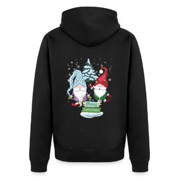 Weihnachts Wichtel - Unisex Premium Bio Zip Hoodie - Schwarz - Hinten - Nico (187cm)