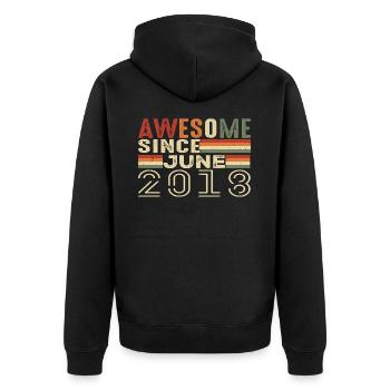 June 2018 Original 2018 Anniversary 2018 June 2018 - Unisex Premium Organic Zip Hoodie - black - Back - Nico (187cm)