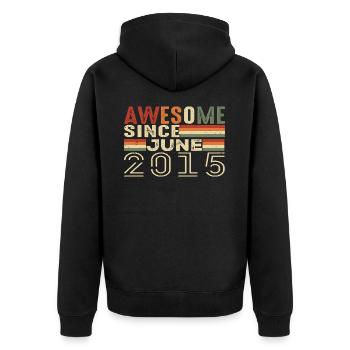 June 2015 Original 2015 Anniversary 2015 June 2015 - Unisex Premium Organic Zip Hoodie - black - Back - Nico (187cm)