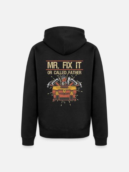 Mr Fix it - Unisex Premium Organic Zip Hoodie - black