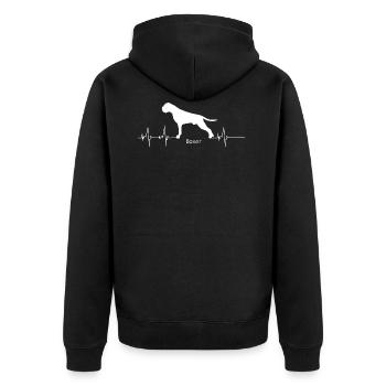 battement de coeur Boxer Shirt - Veste à capuche bio Premium Unisexe - noir - Dos - Nico (187cm)