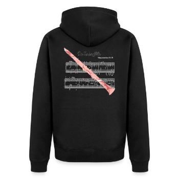 Clarinet e 225 - Unisex Premium Organic Zip Hoodie - black - Back - Nico (187cm)
