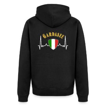 Lake Garda Holidays - Unisex Premium Organic Zip Hoodie - black - Back - Nico (187cm)