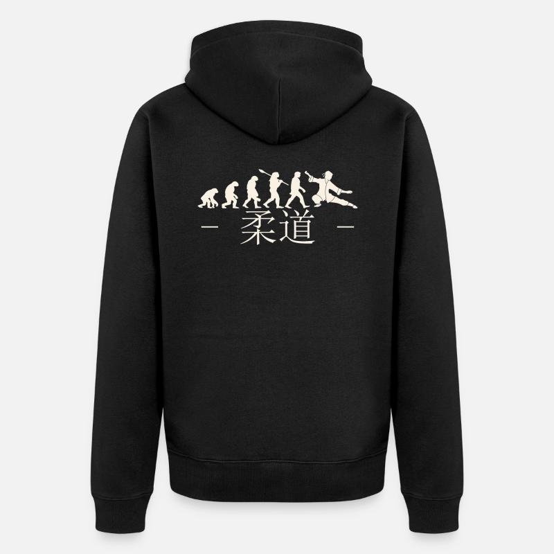 Karate-Evolution. Kampfsport. Geschenkidee.Japan - Unisex Premium Bio Zip Hoodie - Schwarz