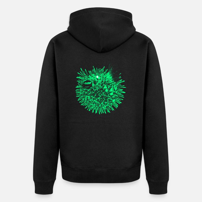 Poisson-globe (néon) - Veste à capuche bio Premium Unisexe - noir