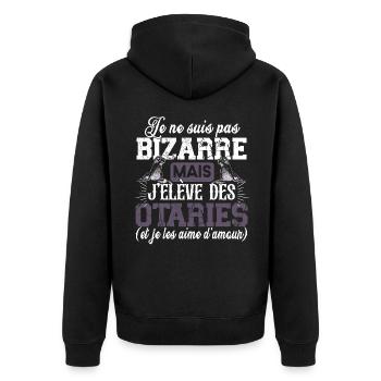 Otarie Phoque Animal Zoo Mammifère Cadeau Humour - Veste à capuche bio Premium Unisexe - noir - Dos - Nico (187cm)